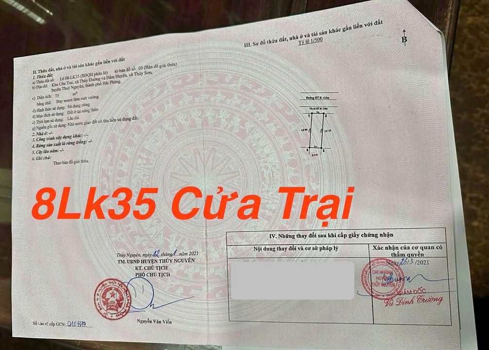 Đất nền Thủy Đường Thủy Nguyên 75m² hơn 4 tỷ - Tiềm năng tăng giá cực cao!