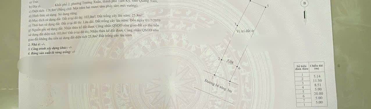 Bán Đất Tam Kỳ 129m² - Lô Góc Hướng Tây Nam, Sổ Đỏ Thổ Cư