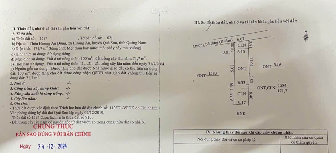 Đất nền Thị trấn Hương An 172m² chỉ 980 triệu - Sổ đỏ chính chủ!