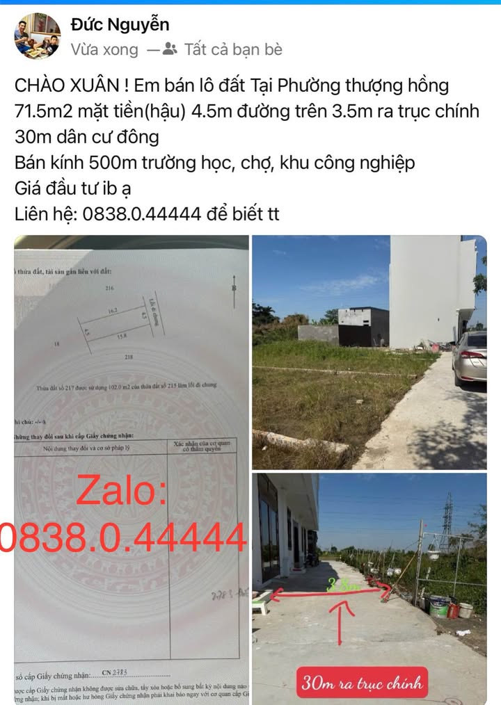 Đất Nền Phú Thượng, Tây Hồ 71.5m² - Sổ Đỏ Sẵn Sàng Đầu Tư