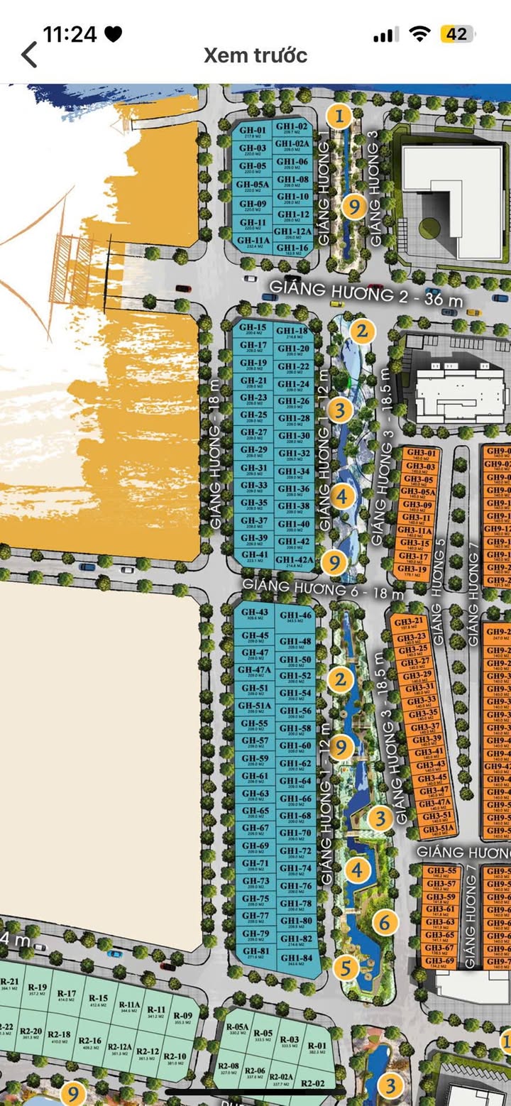 Bán Song Lập Heritage Vinh 209m² - Mặt Tiền Giáng Hương 18m