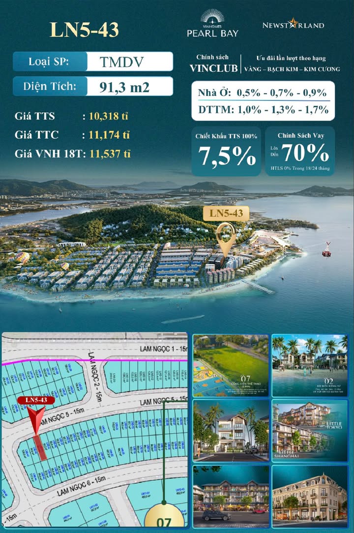 Shophouse VinHomes Pearl Bay 91.3m² - Kinh doanh sầm uất, gần biển