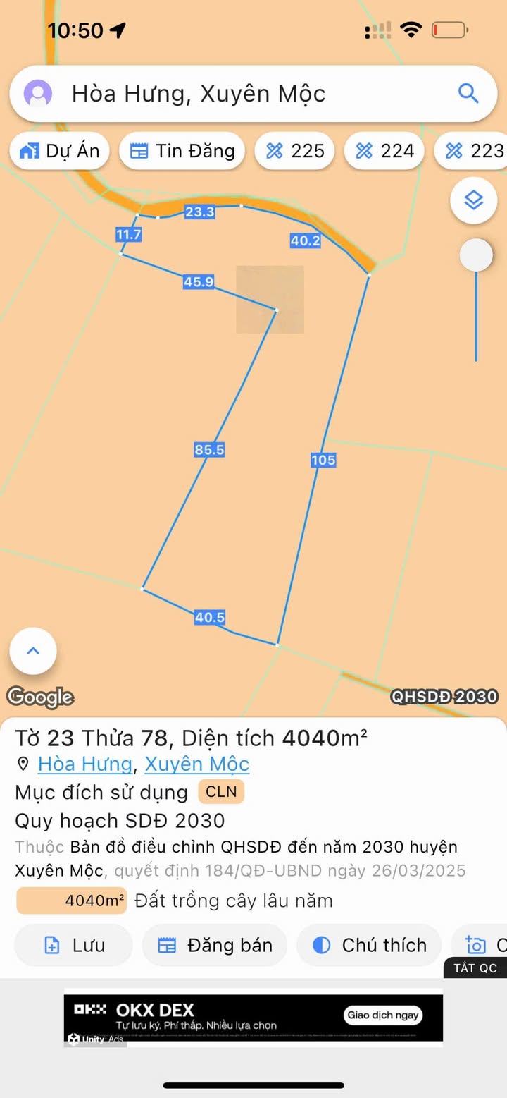 Đất Vườn Xuyên Mộc - 1440m² - Sổ Hồng Sẵn Sàng - View Hồ Ray