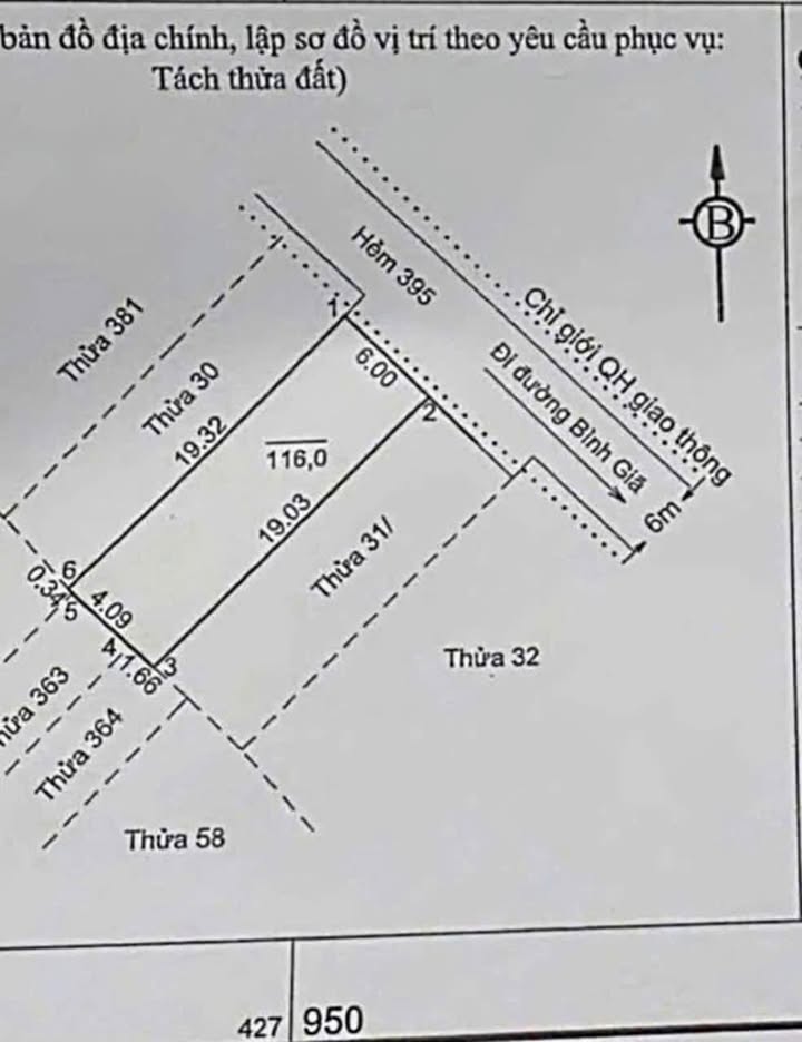 Bán Đất Vũng Tàu 116m² Hẻm 395 Bình Giã - Giá 9.5 Tỷ