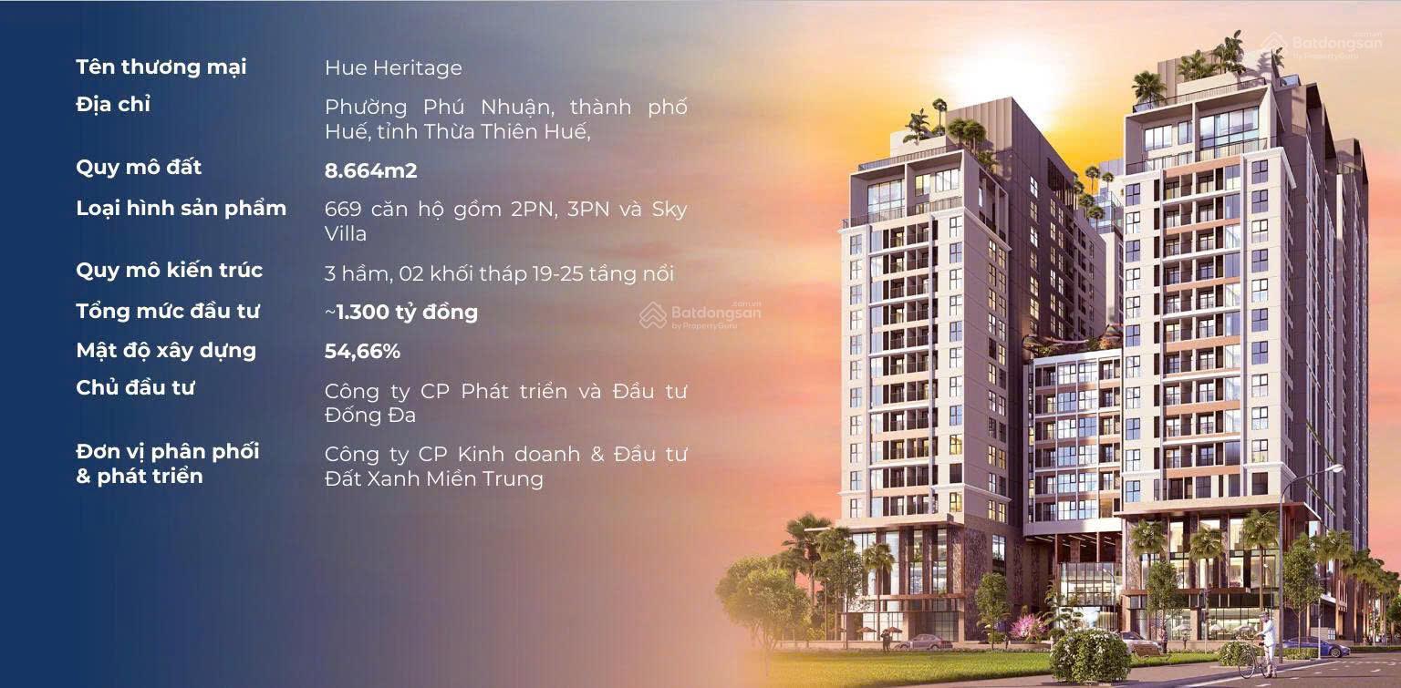 Căn hộ Hue Heritage 88m² giá 4,6 tỷ - View sông Hương cực phẩm!