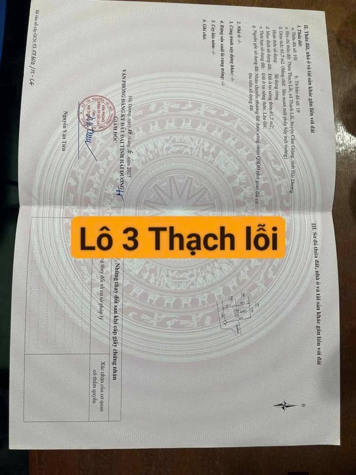 Đất nền Cẩm Giàng 61m² - Đường to ô tô, tiềm năng tăng giá!