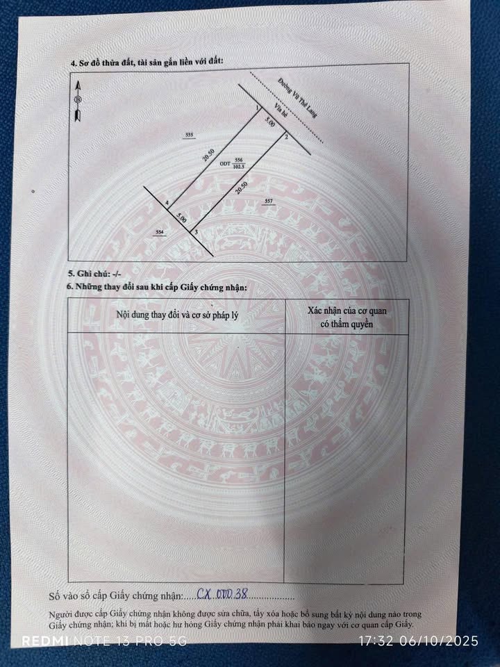 Đất nền Vũ Thế Lang, TP Việt Trì 103m² - Sổ đỏ chính chủ, vị trí đắc địa!