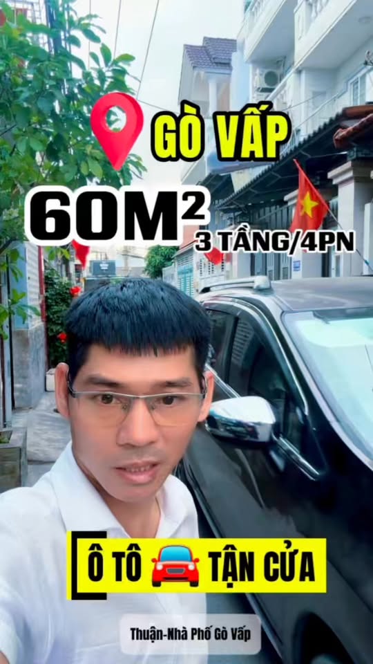 Bán Nhà P16 Gò Vấp 60m² 3 Tầng 4PN - Hẻm Xe Hơi Thông Chỉ 6 Tỷ