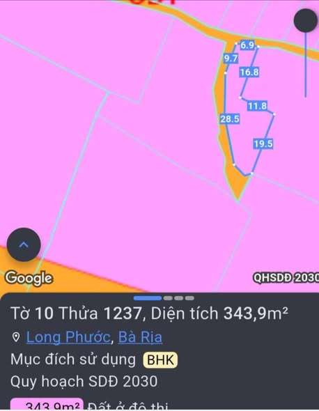 Bán Đất 2 Mặt Tiền Phường Long Tâm, Bà Rịa - 343m² Sổ Hồng Sẵn Sàng