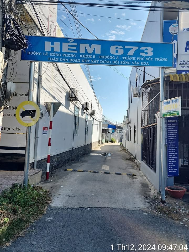 Đất nền hẻm 673 Lê Hồng Phong Sóc Trăng 360m² - Sổ đỏ chính chủ