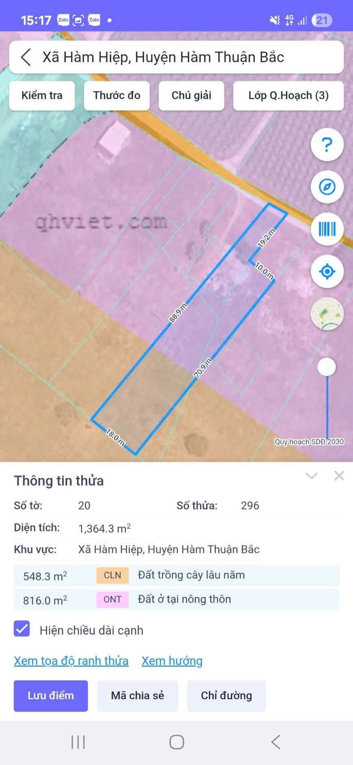 Đất nền La Gi 1564m² giá 1 tỷ - Sổ đỏ sẵn, thổ cư 200m²