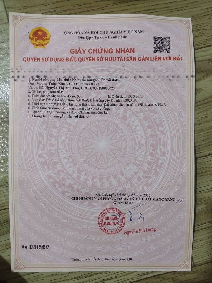 Đất nền Kon Chiêng, Mang Yang 1300m² - Sổ đỏ chính chủ!