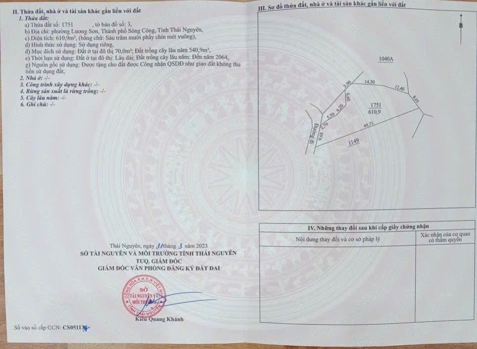 Đất nền Lương Sơn, Sông Công 600m² - Mặt tiền rộng, giá chỉ 699 triệu