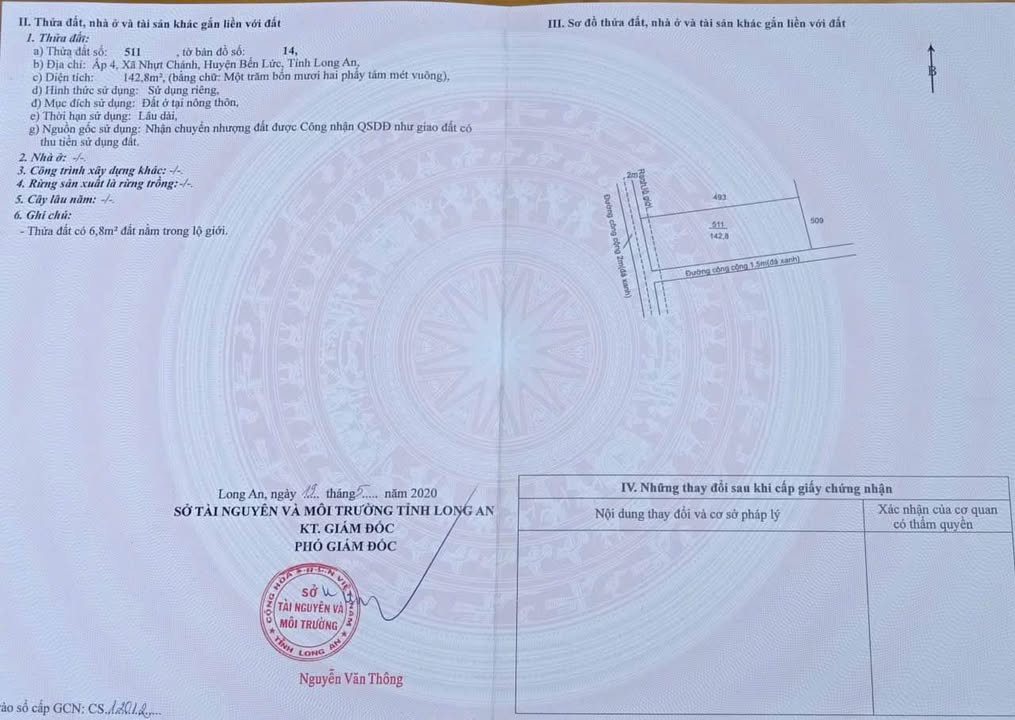 Đất nền lô góc Nhựt Chánh Bến Lức 140m² giá 850 triệu - Sổ đỏ chính chủ!