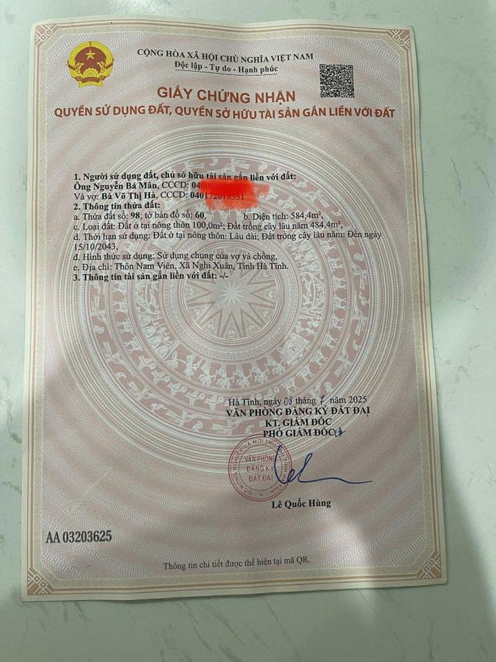 Đất nền Nam Viên, Hà Tĩnh 100m² - Sổ đỏ chính chủ, giá tốt!