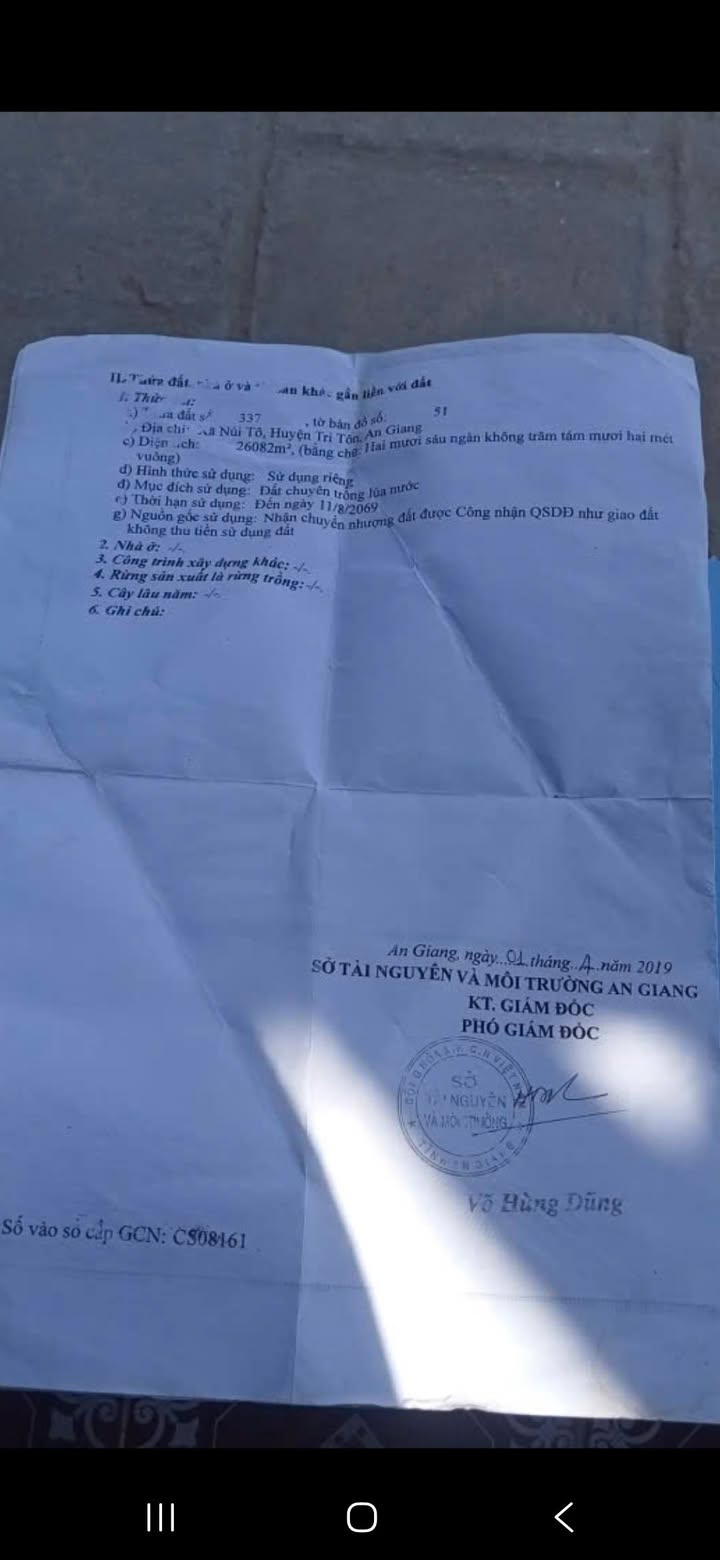 Đất nền Kênh 4, Tri Tôn An Giang 10800m² - Đường to ô tô