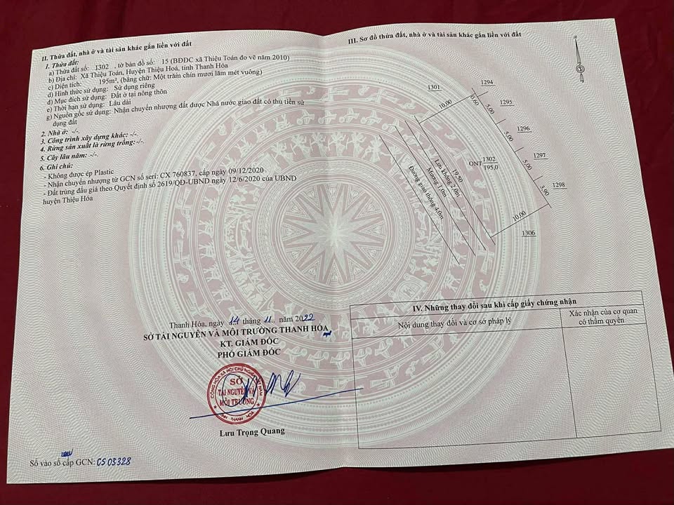 Đất nền Thiệu Toán 195m² giá 600 triệu - Sổ đỏ chính chủ!