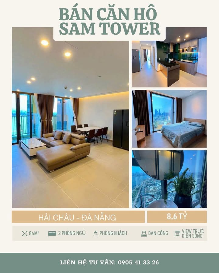 Căn hộ SAMTOWERS Đà Nẵng 84m² giá 8.6 tỷ - Căn góc View sông tuyệt đẹp!