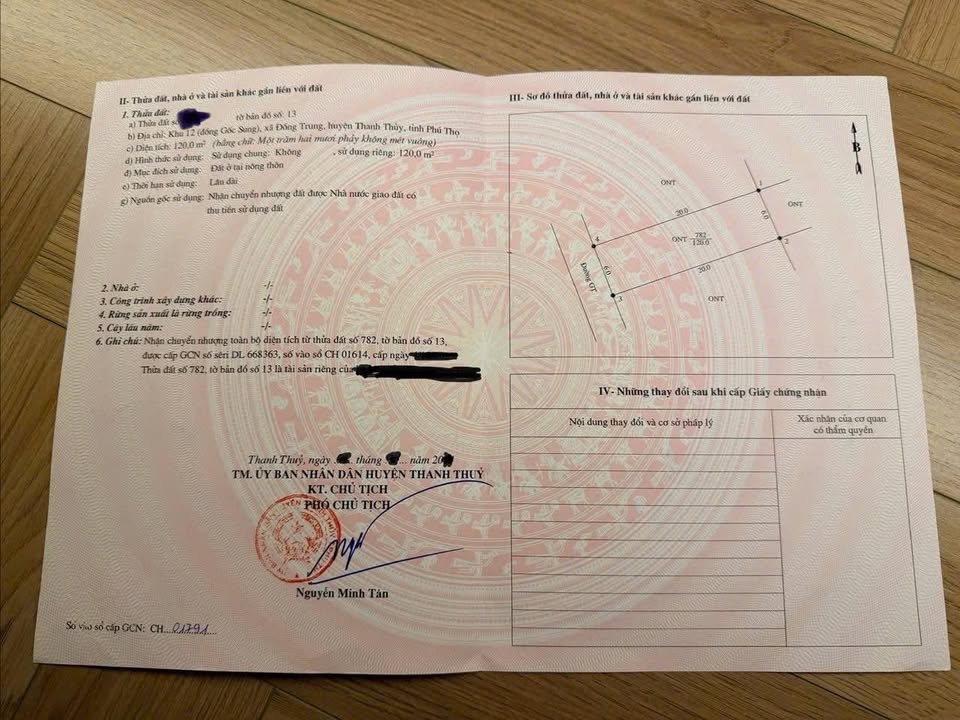 Đất Thổ Cư Thanh Thủy 120m² - Hơn 2 Tỷ, Sẵn Sổ Đỏ, Ô Tô Tới Nơi!