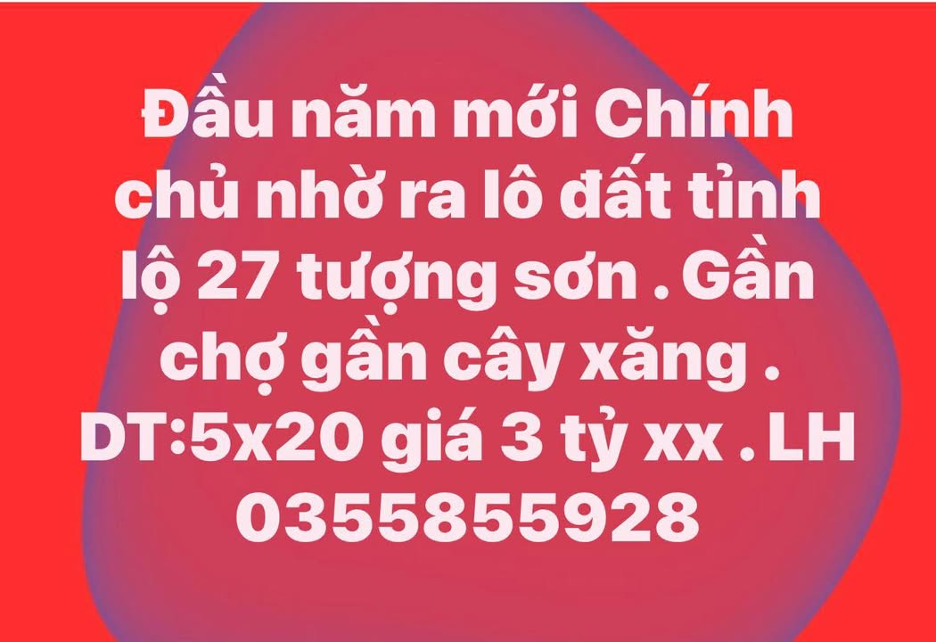 Đất nền Tượng Sơn, Hà Tĩnh 100m² - Sổ đỏ chính chủ
