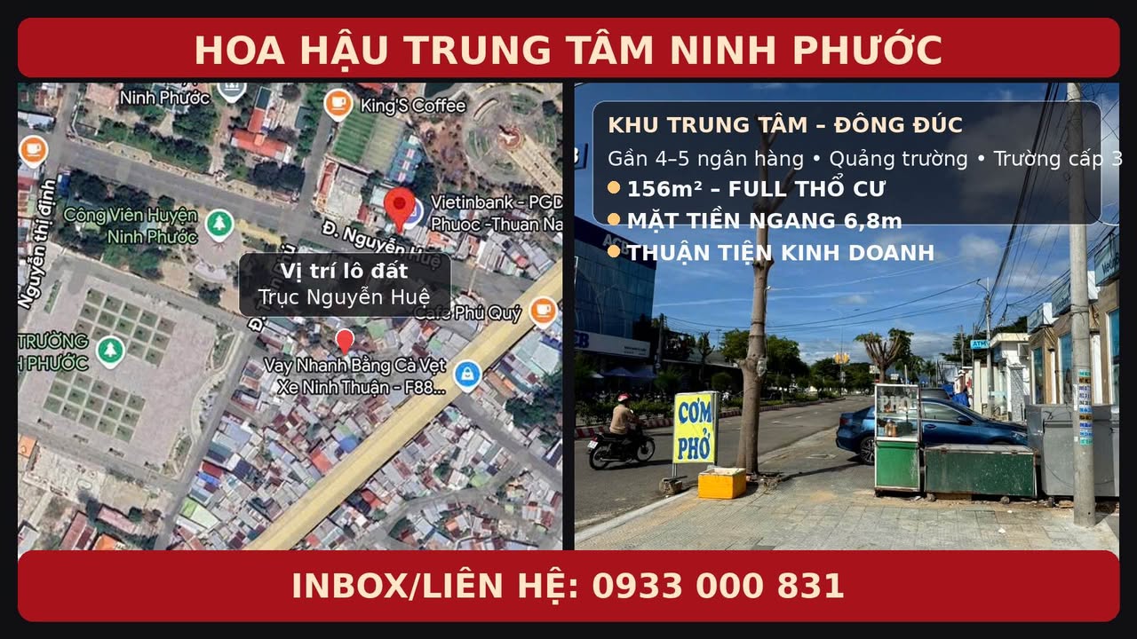 Đất nền Phước Dân 156m² - Mặt tiền kinh doanh, sổ đỏ sẵn sàng!