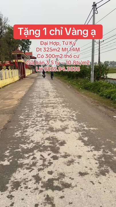 Bán Đất Trung Tâm Đại Hợp, Hải Dương - 325m² Sổ Đỏ Sẵn, Giá 3.5 Tỷ