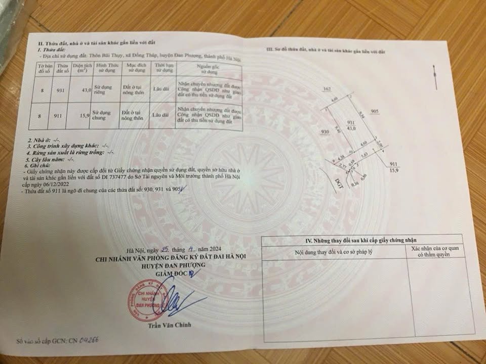 Đất nền Đồng Tháp, Đan Phượng 43m² - Sổ đỏ chính chủ, ô tô đỗ cửa!