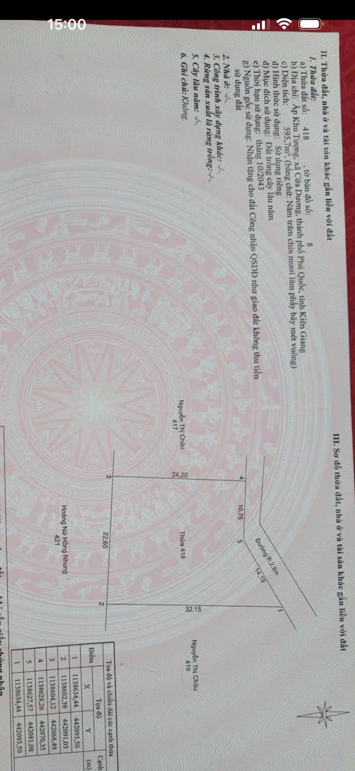 Đất nền Cửa Dương Phú Quốc 595m² giá 900 triệu - Lô góc 2 mặt tiền!