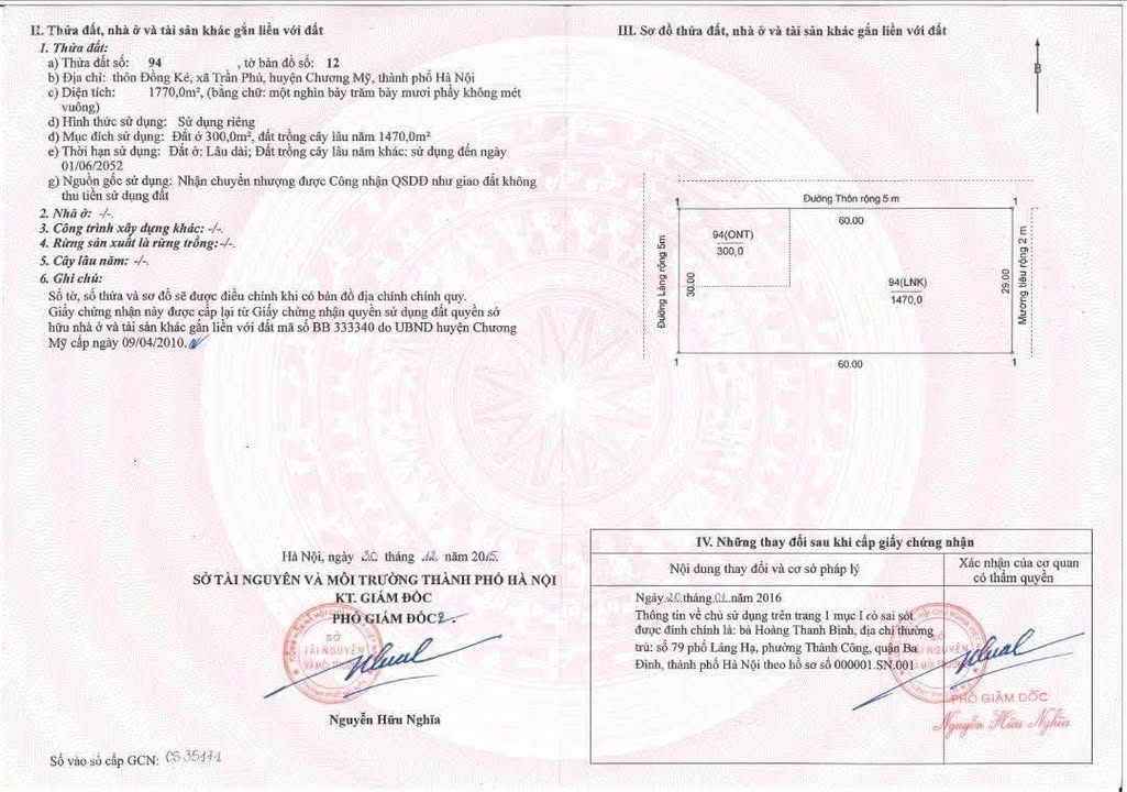 Đất Lô Góc 1770m² Trần Phú, Chương Mỹ - Đầu Tư Sinh Lời Vượt Trội