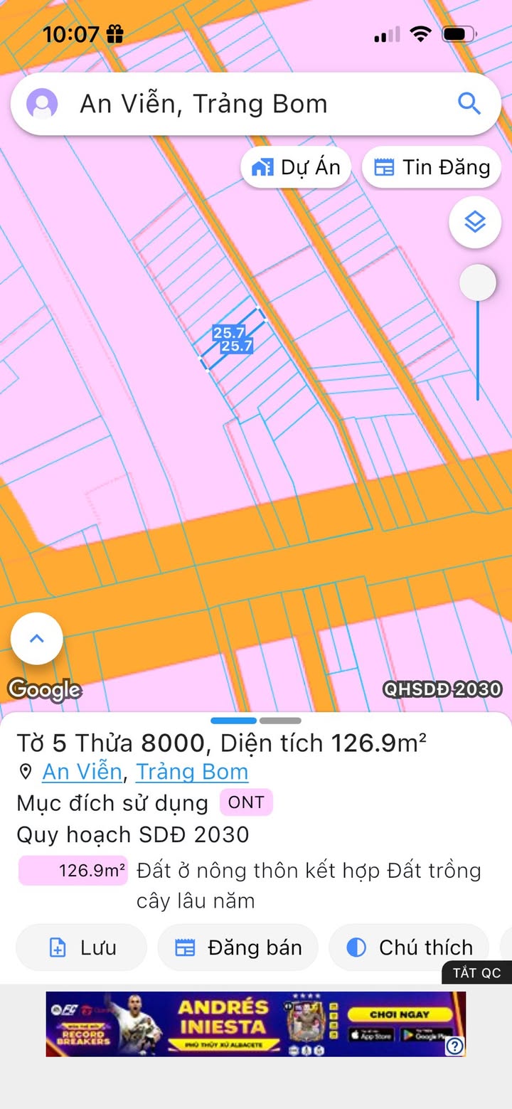 Đất Nền Sổ Đỏ 128m² Ấp 5 An Viễn, Trảng Bom - Giá 1.15 Tỷ