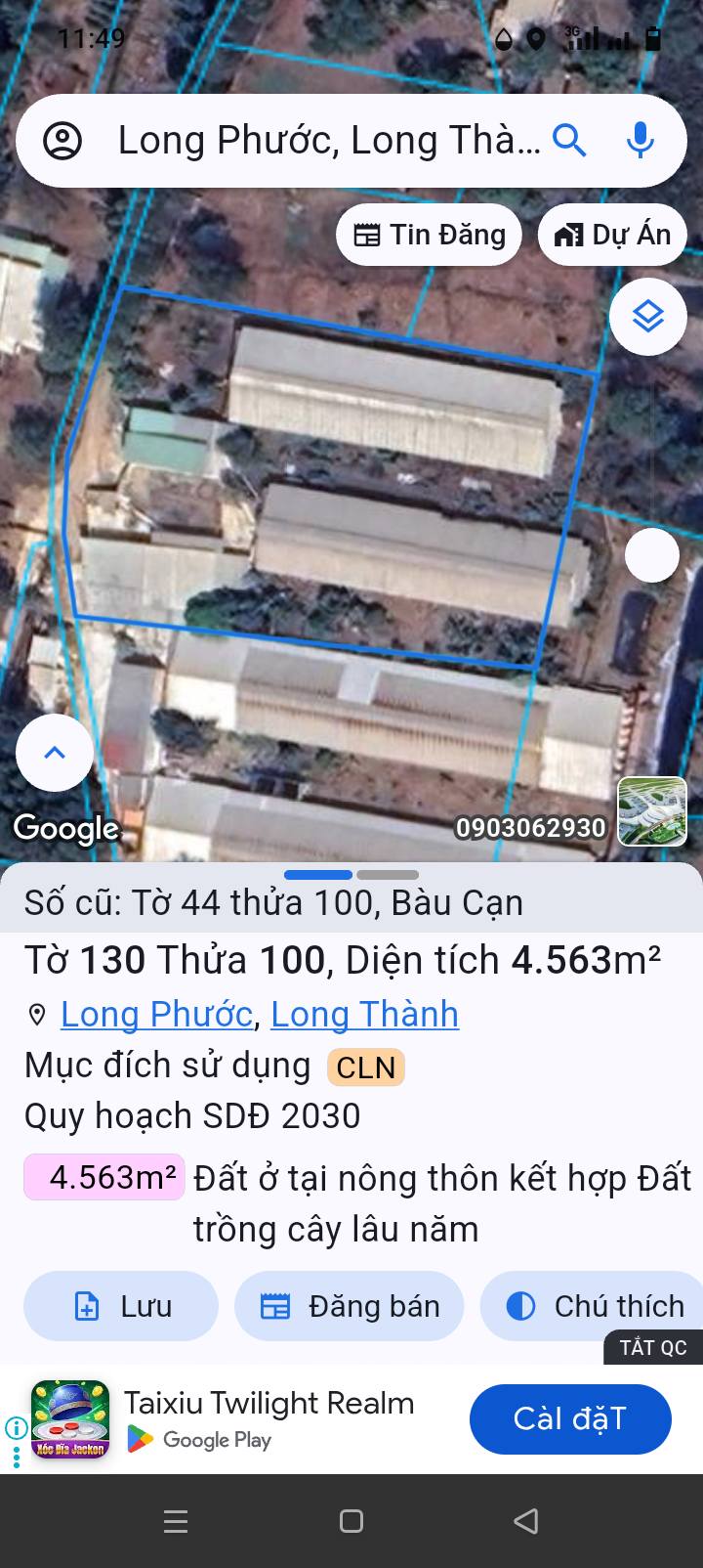 Đất nền Bàu Cạn Long Thành 4563m² - Sổ đỏ chính chủ, giá đầu tư!