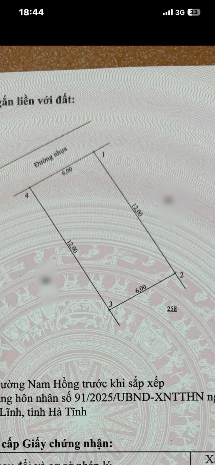 Đất thổ cư 72m² Đặng Dung, Hồng Lĩnh - Sổ hồng sẵn, giá 1.1 tỷ