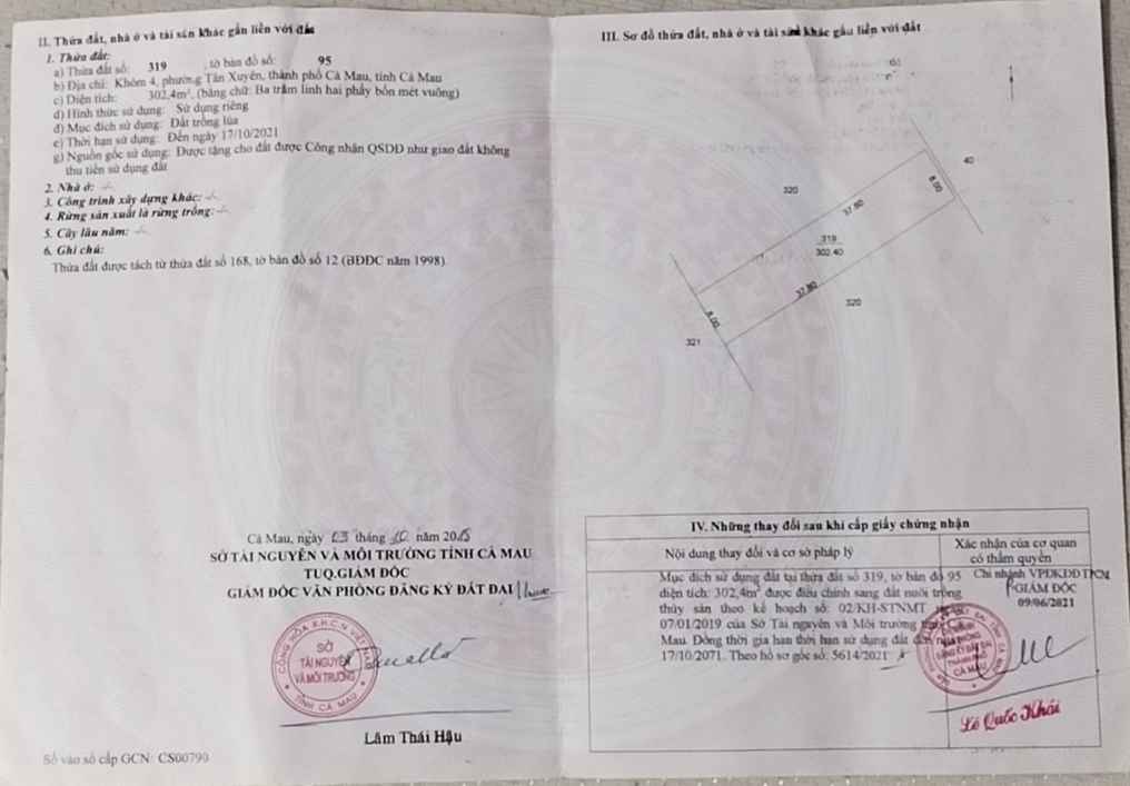 Đất nền Cống Cà Mau, Tân Xuyên - 320m² giá chỉ 900 triệu - Sổ đỏ sẵn sàng