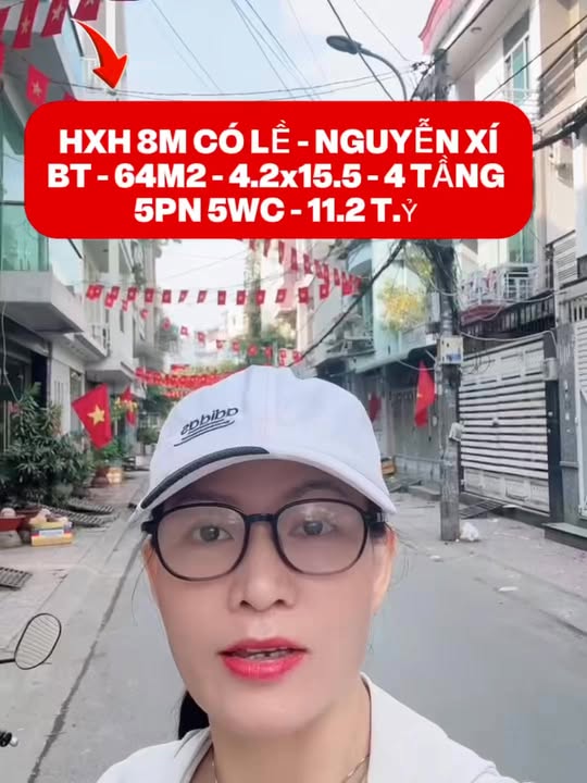 Nhà Hẻm 8m Nguyễn Xí, Bình Thạnh - 64m² - 4 Tầng - 11.2 Tỷ TL