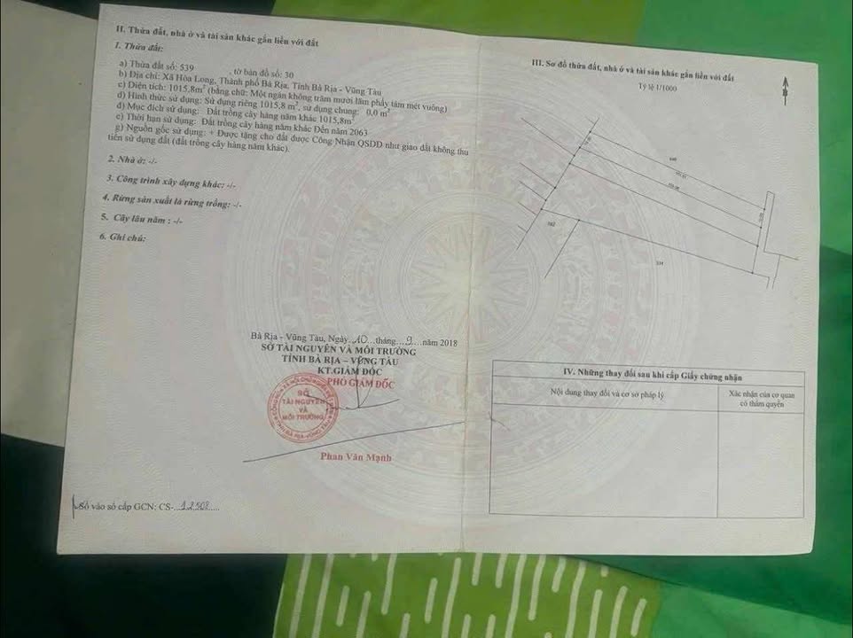 Đất nền Hòa Long, Bà Rịa 360m² giá 3.5 tỷ - Sổ đỏ chính chủ