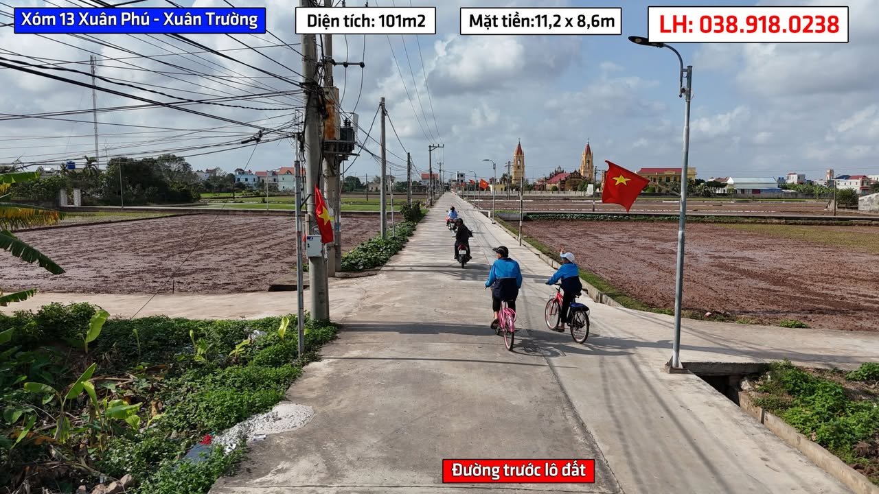 Đất nền Xuân Trường 101m² - Lô góc 2 mặt tiền, Đường to ô tô