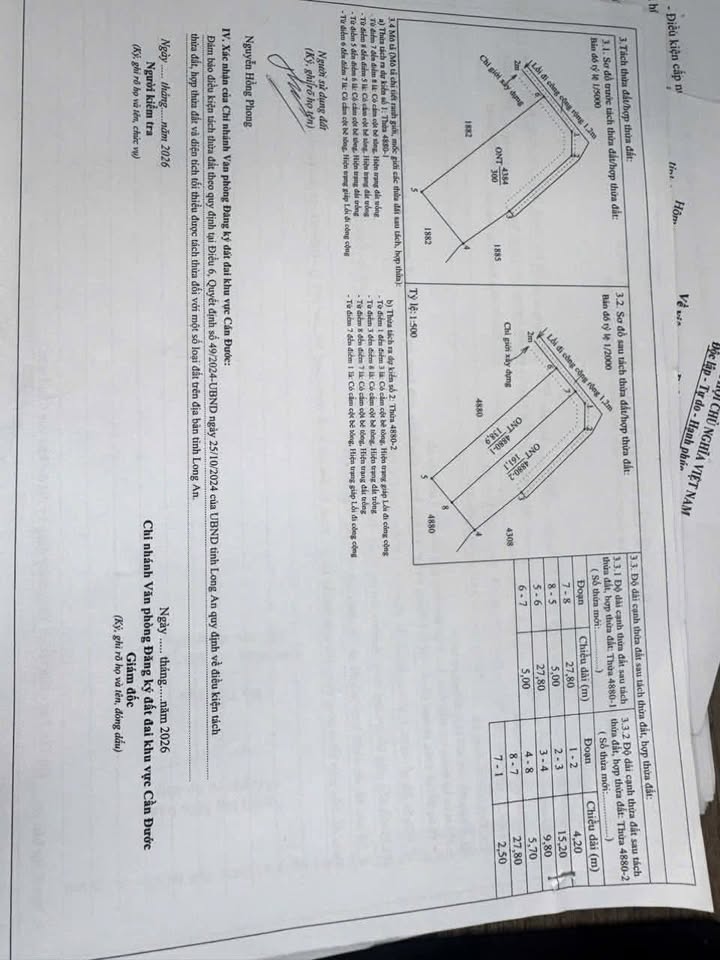 Đất thổ cư Tân Chánh Cần Đước 138m² giá 860tr/2 lô - Sổ hồng sẵn