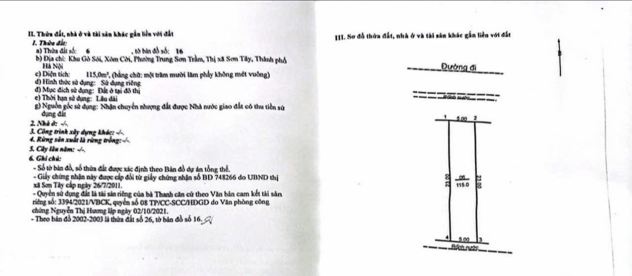Đất nền Sơn Lộc, Sơn Tây 115m² - Sổ đỏ chính chủ