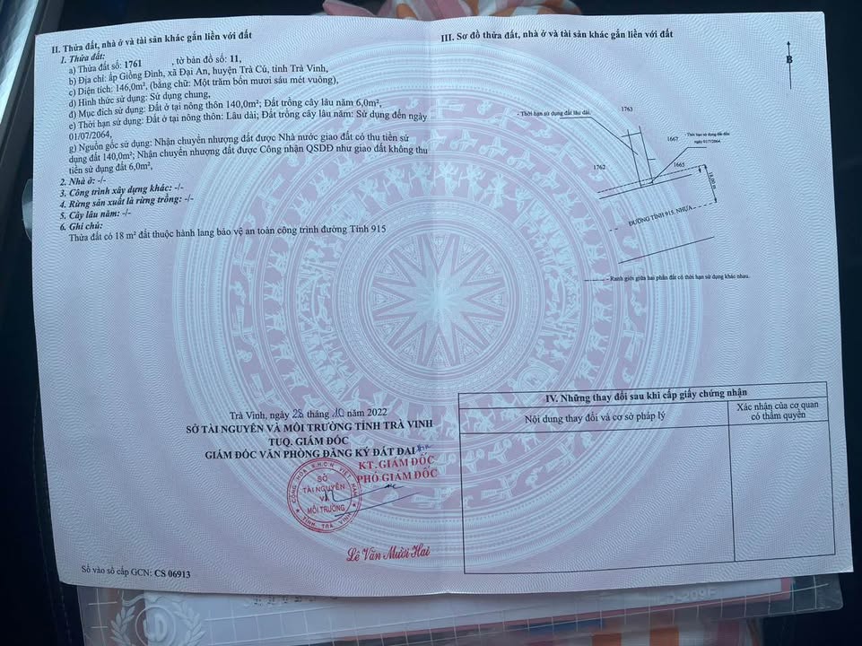 Đất nền MT Tỉnh Lộ 915 Trà Vinh - 180m² Thổ cư, Sinh lời cao