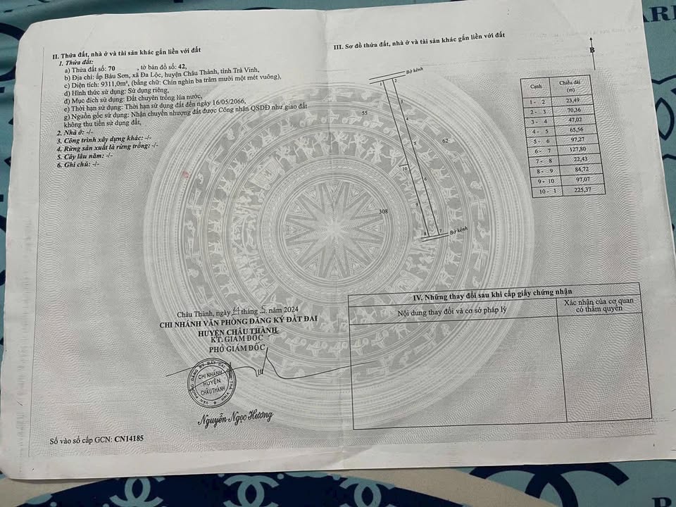 Đất nền Châu Thành, Trà Vinh 9311m² - Sổ đỏ chính chủ, giá tốt!