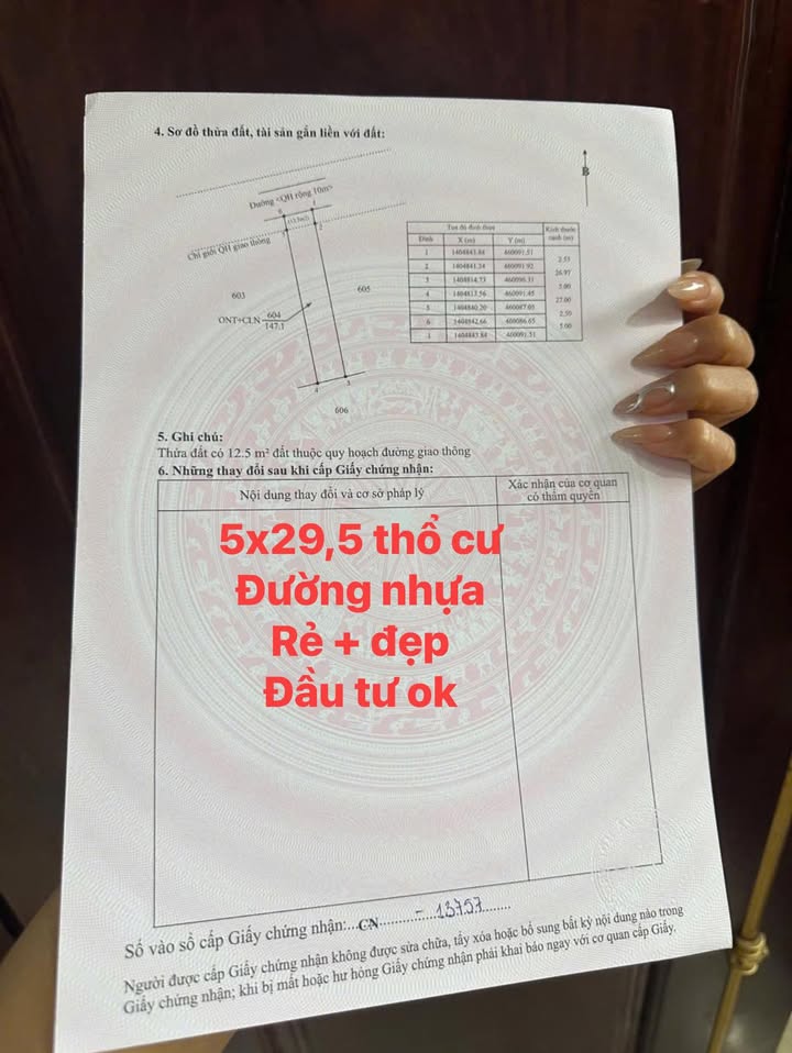 Đất nền Phường Tân An 147m² giá 1 tỷ - Pháp lý rõ ràng!