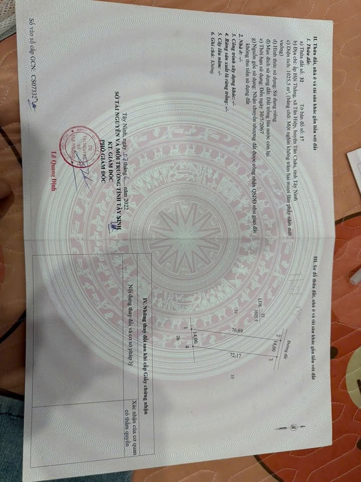 Lô đất Tân Hiệp, Tân Châu 1064m² - Giá tốt hiếm có chỉ 219 triệu!