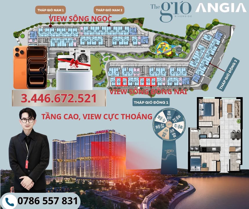 Căn hộ 65m² The Gió Riverside - View Sông Đồng Nai, Giá Tốt