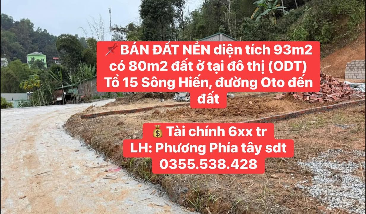 Đất Nền Tổ 15 Sông Hiến 93m² chỉ 6xx Triệu - Tiềm năng tăng giá!