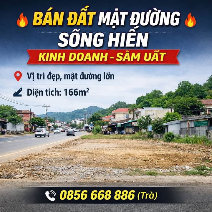 Đất nền Sông Hiến Cao Bằng 166m² - Mặt tiền kinh doanh đắc địa!