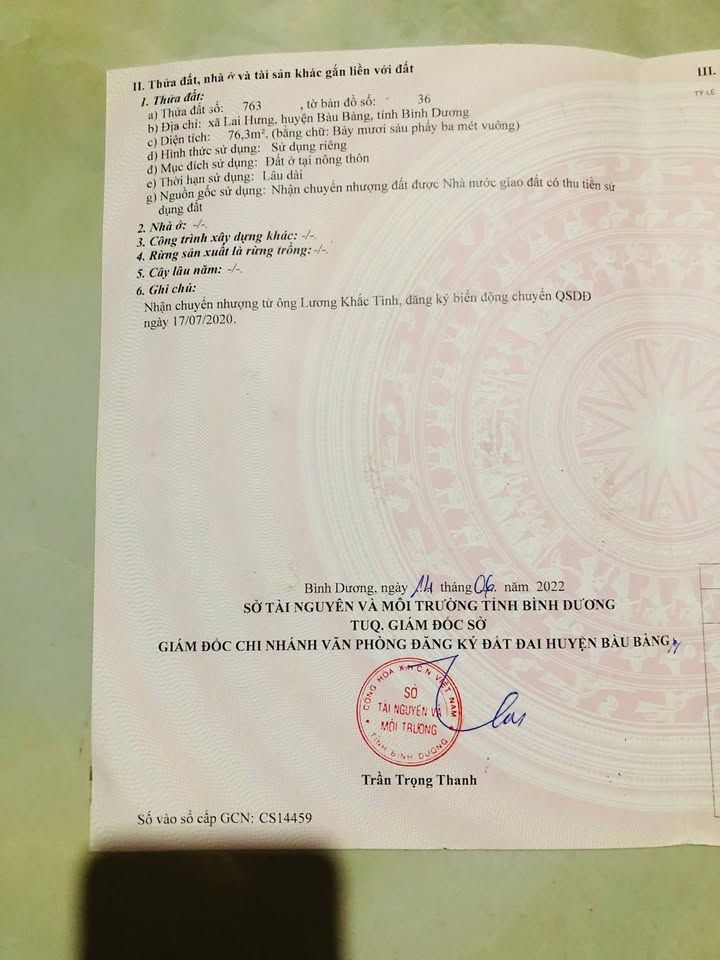 Đất nền Bàu Bàng 76m² Hướng Đông - Sổ Đỏ Sẵn Sàng Đầu Tư