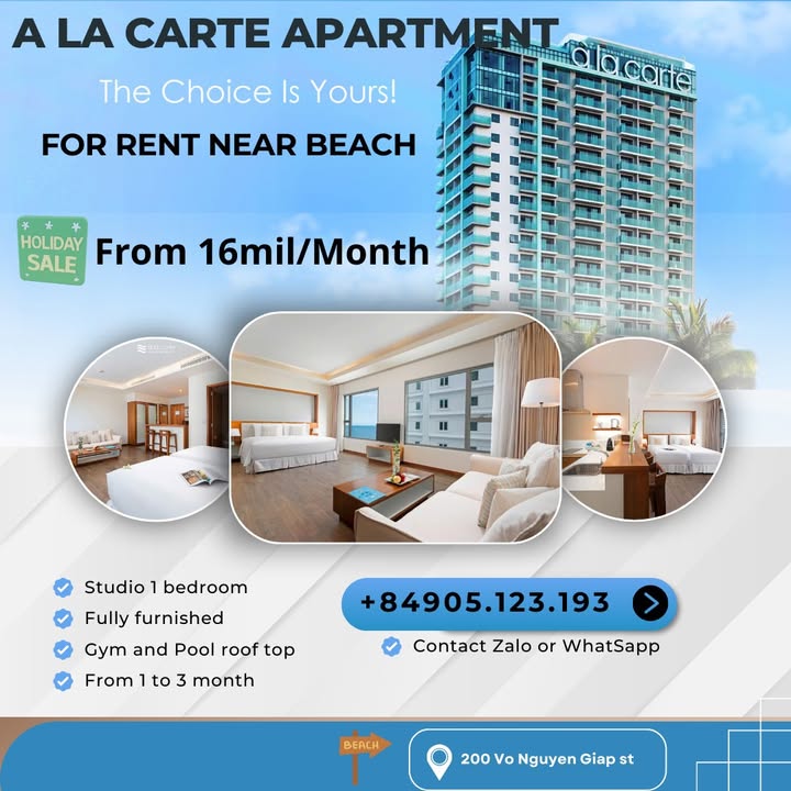 Căn hộ A La Carte Đà Nẵng 40m² - Full nội thất cao cấp!