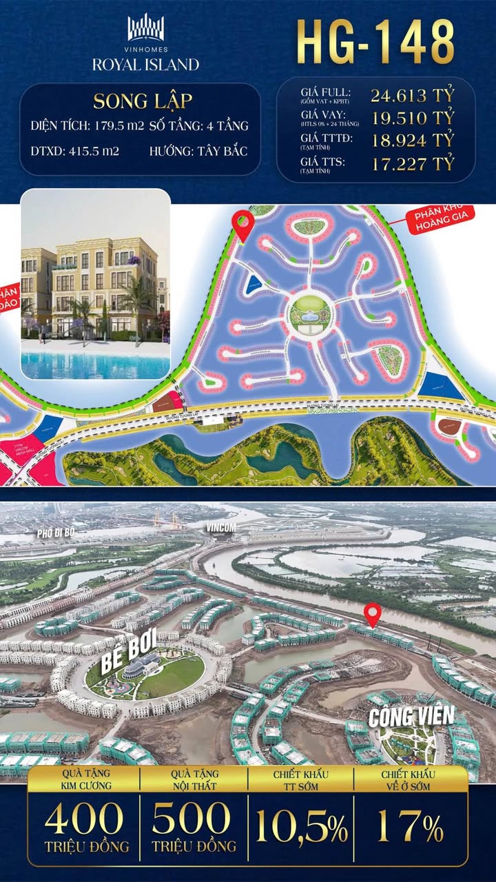 Biệt thự Song Lập Hoàng Gia Gò Vấp - 179.5m² - Giá từ 17.2 Tỷ