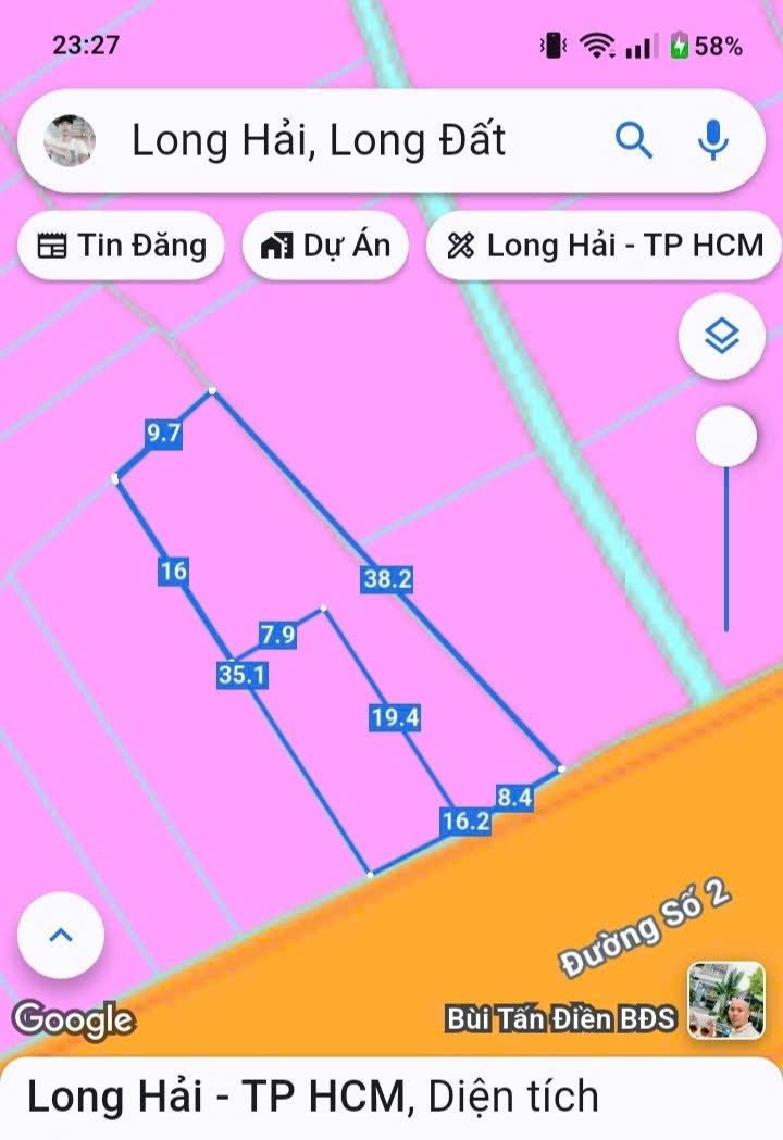 Đất Nền Long Hải 468.5m² - Mặt Tiền Đường Số 2, Hướng Đông Nam - Giá Đầu Tư 7 Tỷ