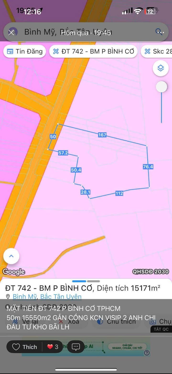 Bán Gấp Đất Vàng Mặt Tiền ĐT742, 15000m² - Sẵn Sàng Xây Kho Xưởng Container